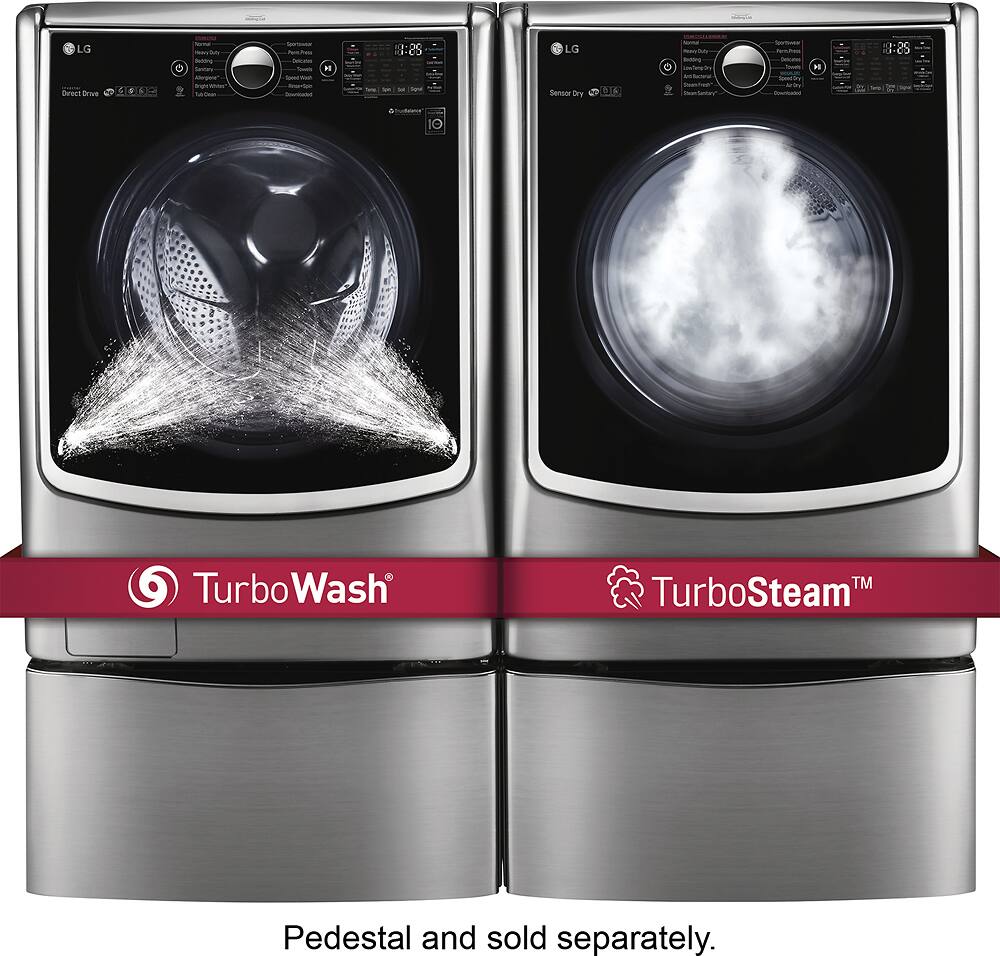 LG - 4.5 Cu. Ft. 14-Cycle High-Efficiency Front-Loading Washer with Steam and Wi-Fi Connectivity - Graphite Steel - AlternateView13 Zoom