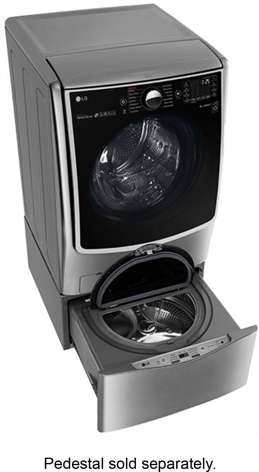 LG - 4.5 Cu. Ft. 14-Cycle High-Efficiency Front-Loading Washer with Steam and Wi-Fi Connectivity - Graphite Steel - AlternateView18 Zoom