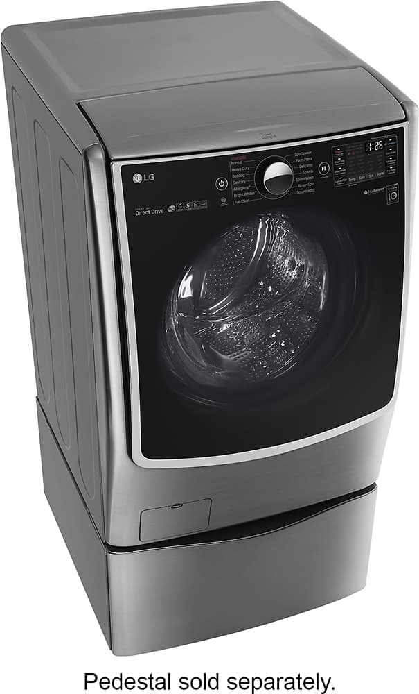 LG - 4.5 Cu. Ft. 14-Cycle High-Efficiency Front-Loading Washer with Steam and Wi-Fi Connectivity - Graphite Steel - AlternateView1 Zoom