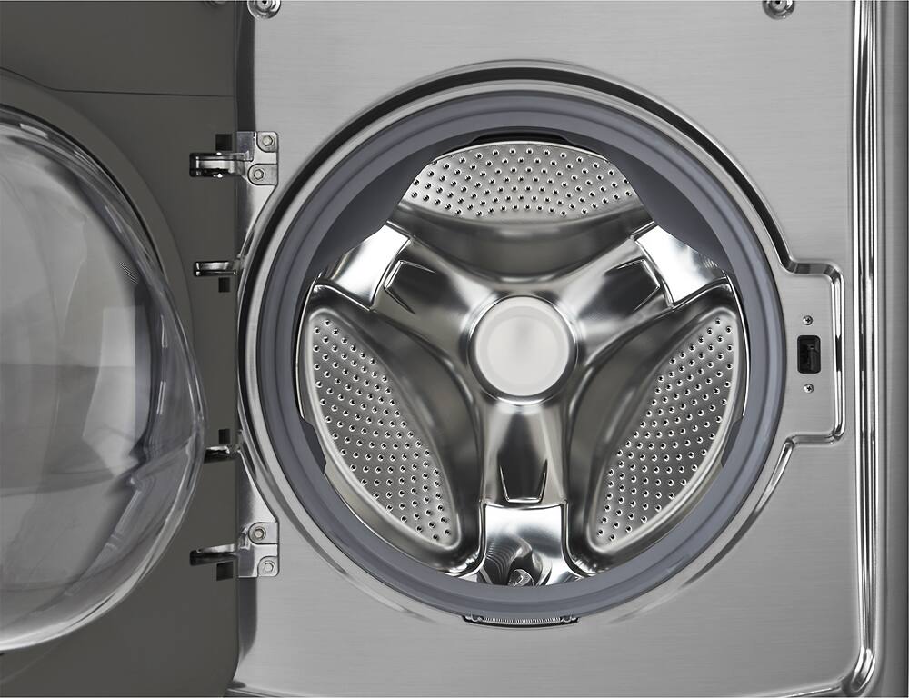 LG - 4.5 Cu. Ft. 14-Cycle High-Efficiency Front-Loading Washer with Steam and Wi-Fi Connectivity - Graphite Steel - AlternateView4 Zoom