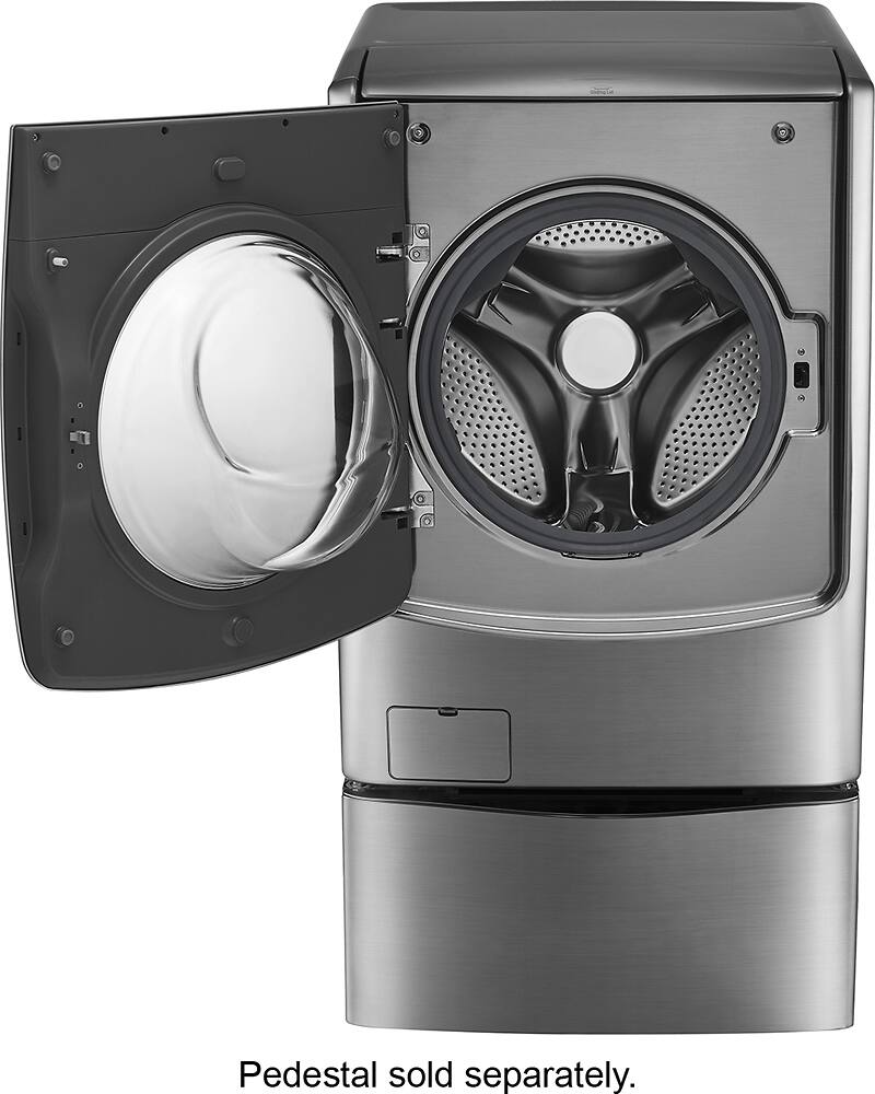 LG - 4.5 Cu. Ft. 14-Cycle High-Efficiency Front-Loading Washer with Steam and Wi-Fi Connectivity - Graphite Steel - AlternateView5 Zoom