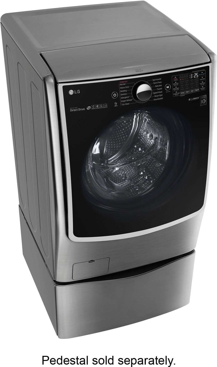 LG - 4.5 Cu. Ft. 14-Cycle High-Efficiency Front-Loading Washer with Steam and Wi-Fi Connectivity - Graphite Steel - AlternateView6 Zoom