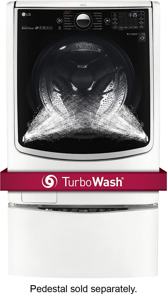 LG - 4.5 Cu. Ft. 14-Cycle High-Efficiency Front-Loading Washer with Steam and Wi-Fi Connectivity - White - AlternateView11 Zoom