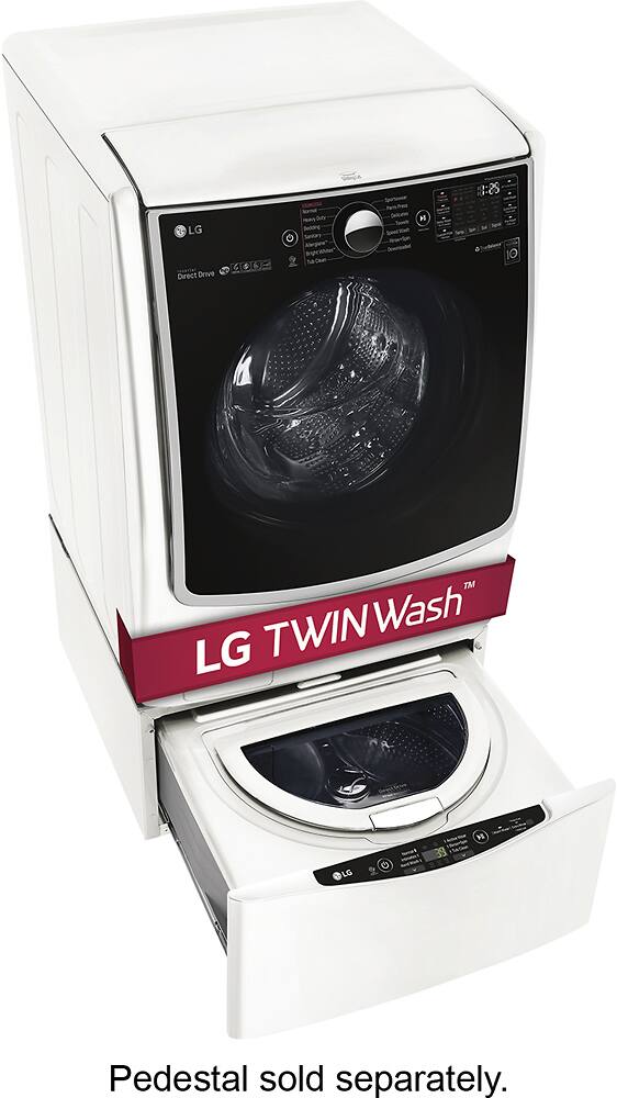 LG - 4.5 Cu. Ft. 14-Cycle High-Efficiency Front-Loading Washer with Steam and Wi-Fi Connectivity - White - AlternateView12 Zoom