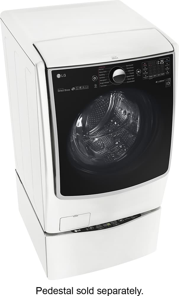 LG - 4.5 Cu. Ft. 14-Cycle High-Efficiency Front-Loading Washer with Steam and Wi-Fi Connectivity - White - AlternateView1 Zoom