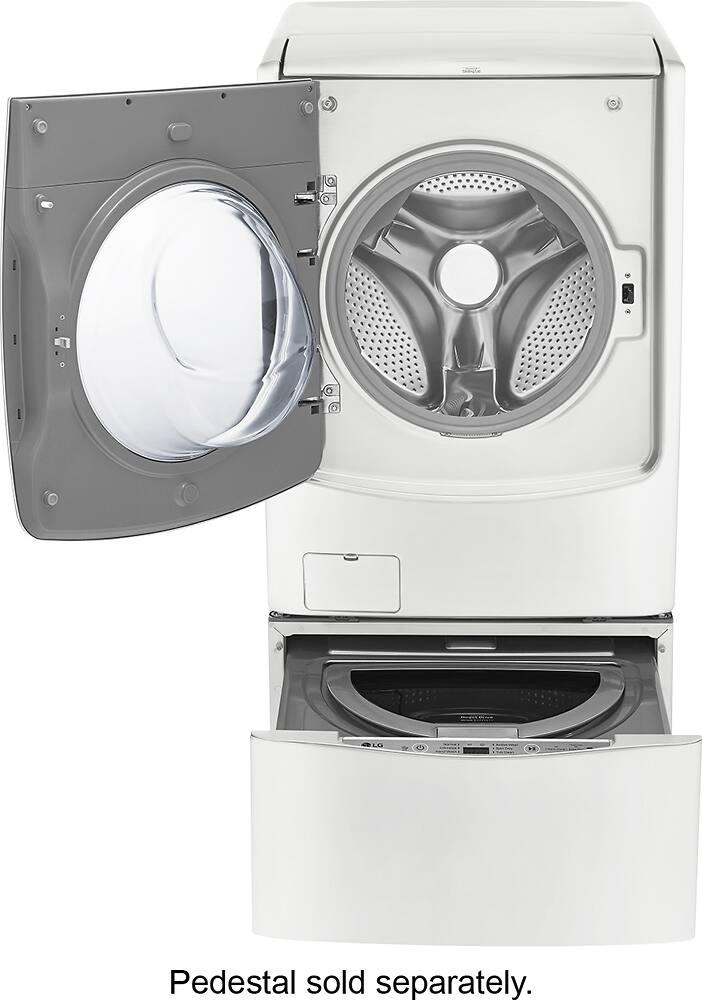 LG - 4.5 Cu. Ft. 14-Cycle High-Efficiency Front-Loading Washer with Steam and Wi-Fi Connectivity - White - AlternateView3 Zoom