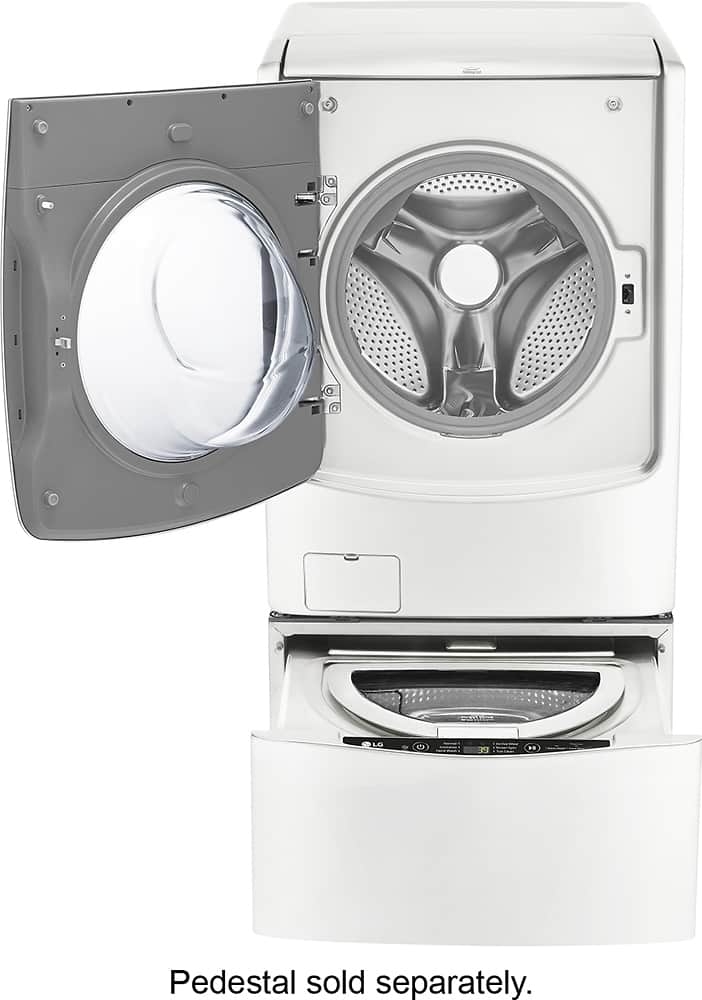 LG - 4.5 Cu. Ft. 14-Cycle High-Efficiency Front-Loading Washer with Steam and Wi-Fi Connectivity - White - AlternateView5 Zoom