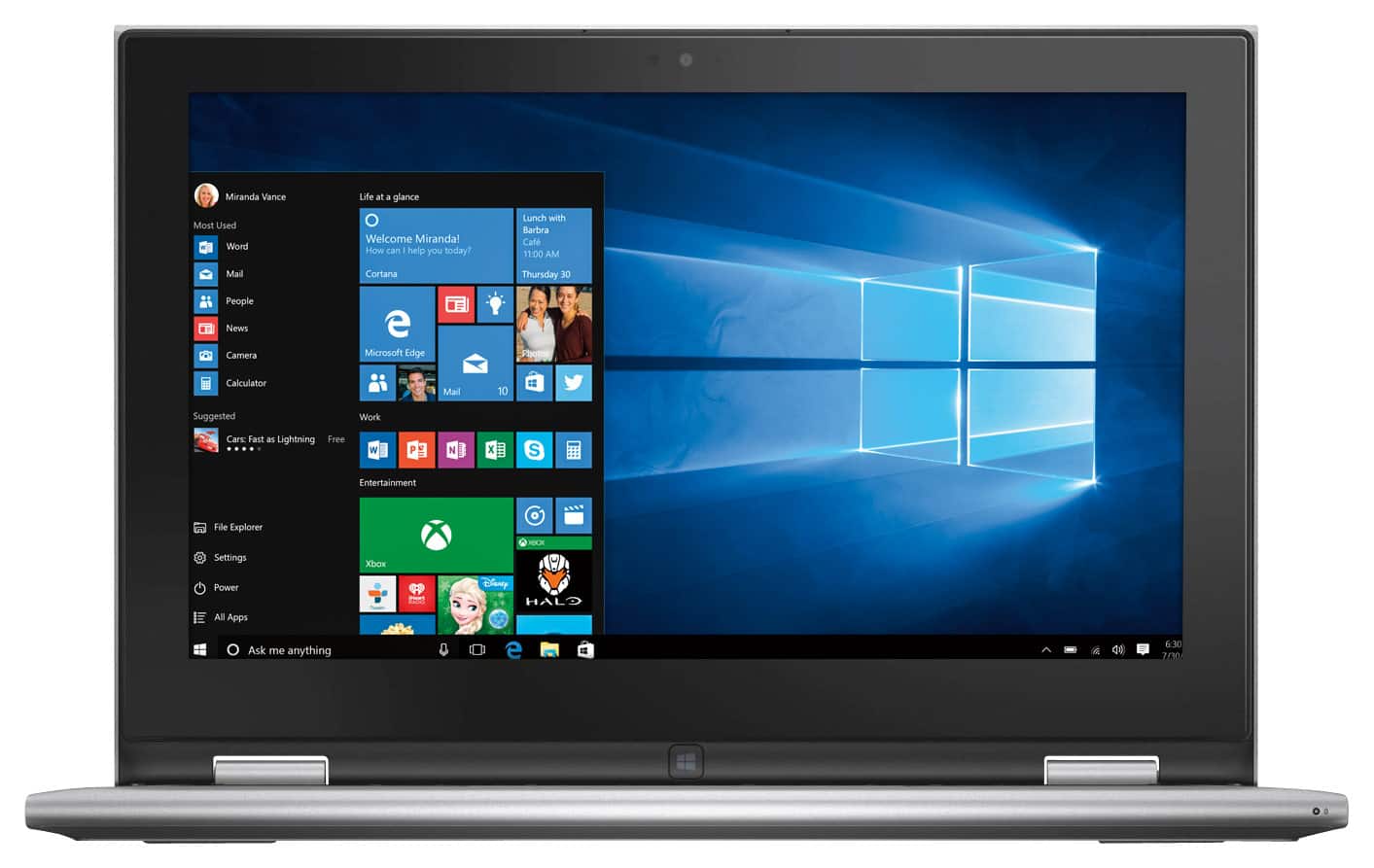 Dell - Inspiron 2-in-1 11.6" Touch-Screen Laptop - Intel Celeron - 4GB Memory - 500GB Hard Drive - Silver - Larger Front