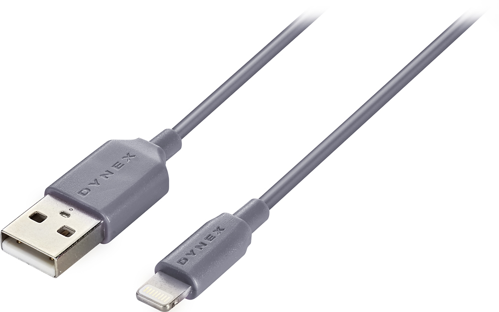 Dynex 3-ft Lightning-to-USB Charge-and-Sync Cable (Gray)
