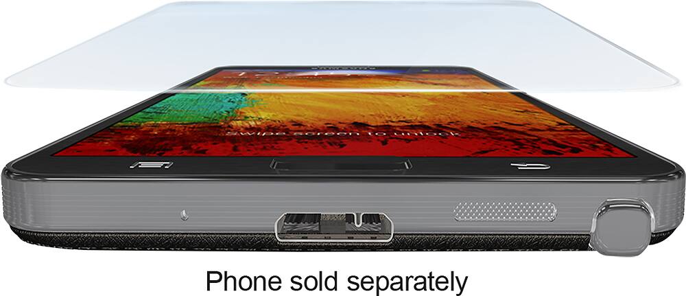 ZAGG - InvisibleShield Glass Screen Protector for Samsung Galaxy Note 3 Cell Phones - Clear - Angle Zoom