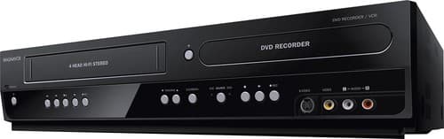 Magnavox - DVD Player/VCR with 2-Way Dubbing - Black - Angle