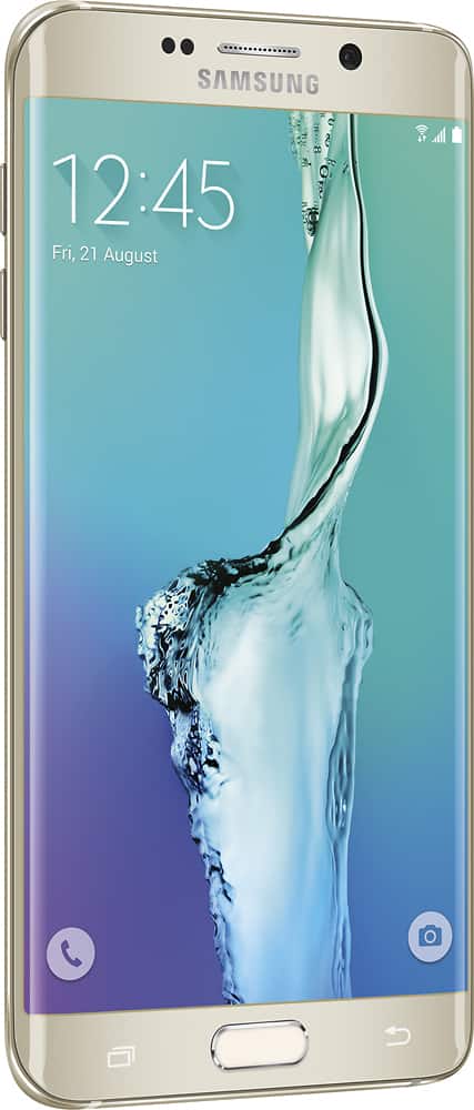 Samsung - Galaxy S6 edge+ 4G LTE with 32GB Memory Cell Phone - Gold (Sprint) - Angle Zoom