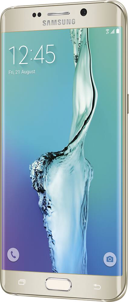 Samsung - Galaxy S6 edge+ 4G LTE with 32GB Memory Cell Phone - Gold (Sprint) - Left Zoom