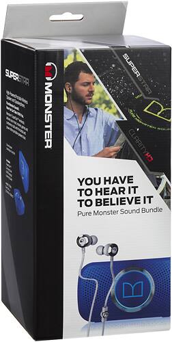 Monster - SuperStar Portable Bluetooth Speaker - Blue/White - Angle