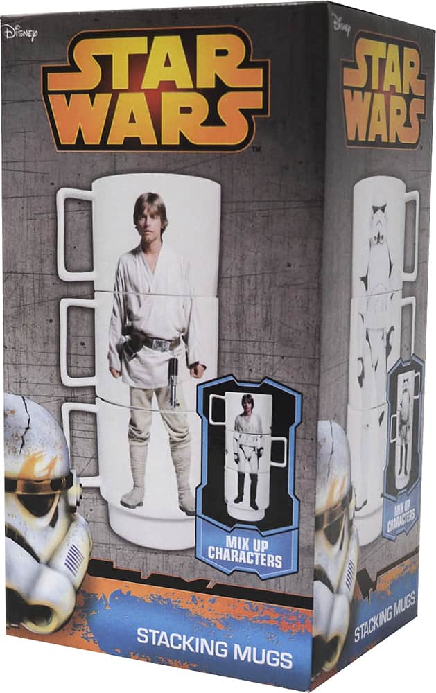 Disney - Star Wars Stacking Mugs (3-Count) - Black/White - Angle Zoom