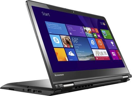 Lenovo - Geek Squad Certified Refurbished 2-in-1 14" Touch-Screen Laptop - Intel Core i5 - 8GB Memory - 1TB+16GB Hybrid Drive - Black - Larger Front