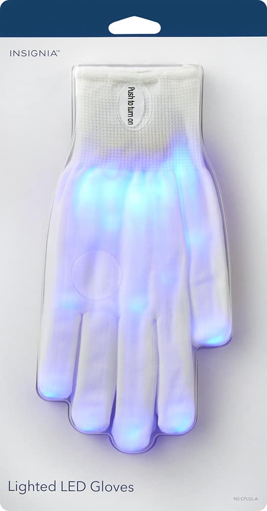 Insignia™ - LED Gloves - White - AlternateView12 Zoom