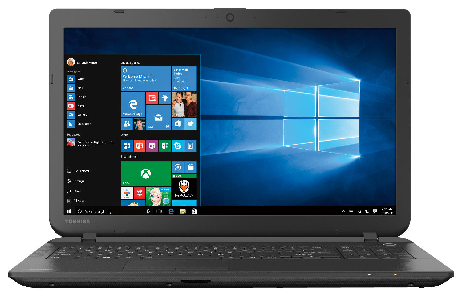 Toshiba Satellite C55-B5242X 15.6" Laptop PC with Intel Pentium N3540 / 4GB / 750GB / Win 10 - Jet Black