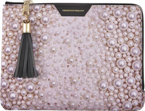 Christian Siriano - CS Laptop Sleeve - Pearl/Black - Larger Front