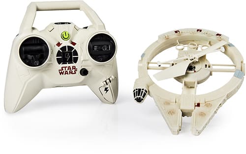 Spin Master - Air Hogs Star Wars Remote-Controlled Millennium Falcon - White - Larger Front