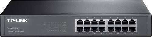 TP-LINK - 16-Port 10/100/1000 Mbps Gigabit Ethernet Switch - Black - Larger Front