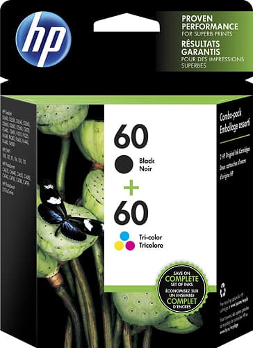 HP - 60 2-Pack Ink Cartridges - Black/Tricolor - Larger Front