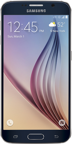 Samsung - Galaxy S6 with 128GB Memory Cell Phone - Black Sapphire - Larger Front