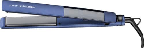 Conair - Infiniti Pro 1" Tourmaline Ceramic Soft-Touch LCD Flat Iron - Metallic Blue - Angle