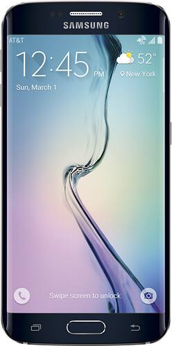 Samsung - Galaxy S6 edge 4G with 32GB Memory Cell Phone - Black Sapphire (AT&T) - Larger Front
