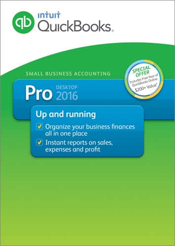 QuickBooks Pro Desktop 2016 - Windows - Larger Front