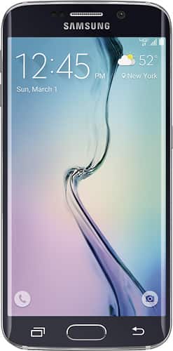 Samsung - Galaxy S6 edge 4G LTE with 32GB Memory Cell Phone - Black Sapphire (Verizon Wireless) - Larger Front