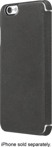 ADOPTED - Leather Folio Case for Apple® iPhone® 6 and 6s - Charcoal/Nickel - Larger Front