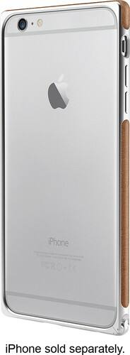 ADOPTED - Leather Frame Case for Apple® iPhone® 6 Plus and 6s Plus - Brown/Silver - Larger Front