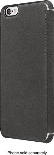 ADOPTED - Leather Folio Case for Apple® iPhone® 6 Plus and 6s Plus - Charcoal/Nickel - Larger Front