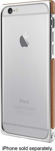 ADOPTED - Leather Frame Case for Apple® iPhone® 6 and 6s - Brown/Silver - Larger Front