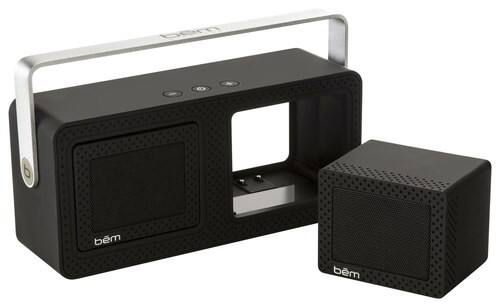 bem wireless - Duo Portable Bluetooth Stereo Speakers (2-Piece) - Black - Larger Front