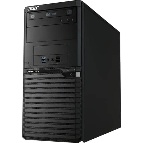 Acer - Veriton Desktop - Intel Core i3 - 4GB Memory - 500GB Hard Drive - Black - Larger Front