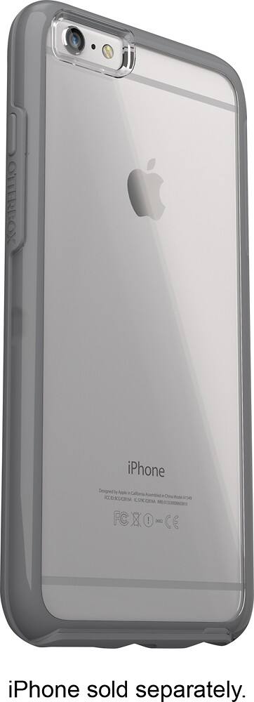 OtterBox - Symmetry Series Case for Apple® iPhone® 6 Plus - Clear/Gray - Angle Zoom