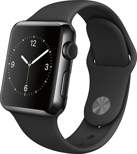 Apple MLCK2LL/A 38mm Stainless Steel Case Smarwatch - Black Sport Band