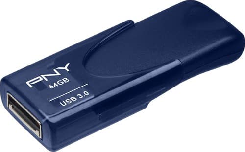 PNY - Turbo Attaché 4 64GB USB 3.0 Type A Flash Drive - Blue - Larger Front
