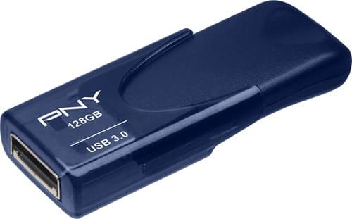 PNY - Turbo Attaché 4 128GB USB 3.0 Type A Flash Drive - Blue - Larger Front