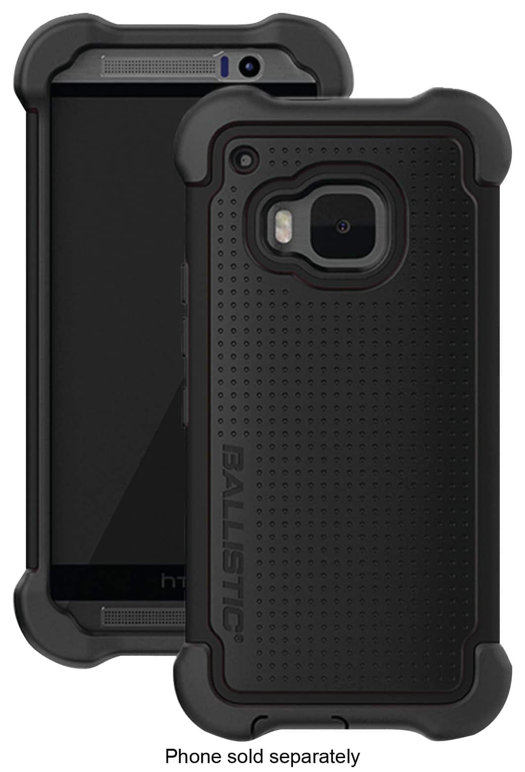 Ballistic - Tough Jacket Maxx Hard Shell Case for HTC One (M9) Cell Phones - Black - Larger Front