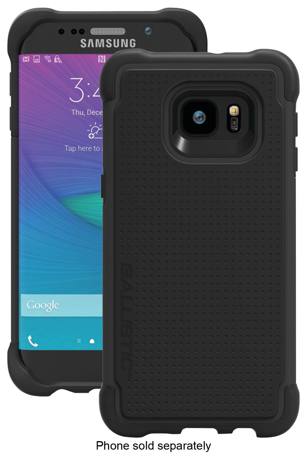 Ballistic - Tough Jacket Case for Samsung Galaxy S6 edge Plus Cell Phones - Black - Larger Front
