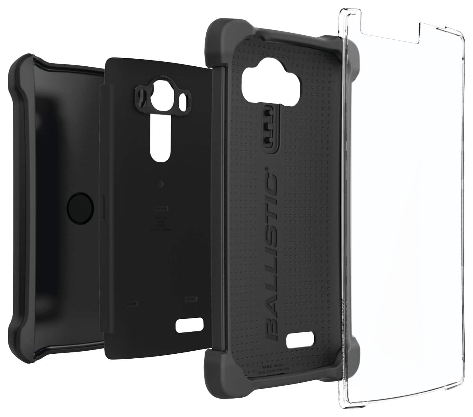 Ballistic - Tough Jacket Maxx Hard Shell Case for LG G4 Cell Phones - Black - Larger Front