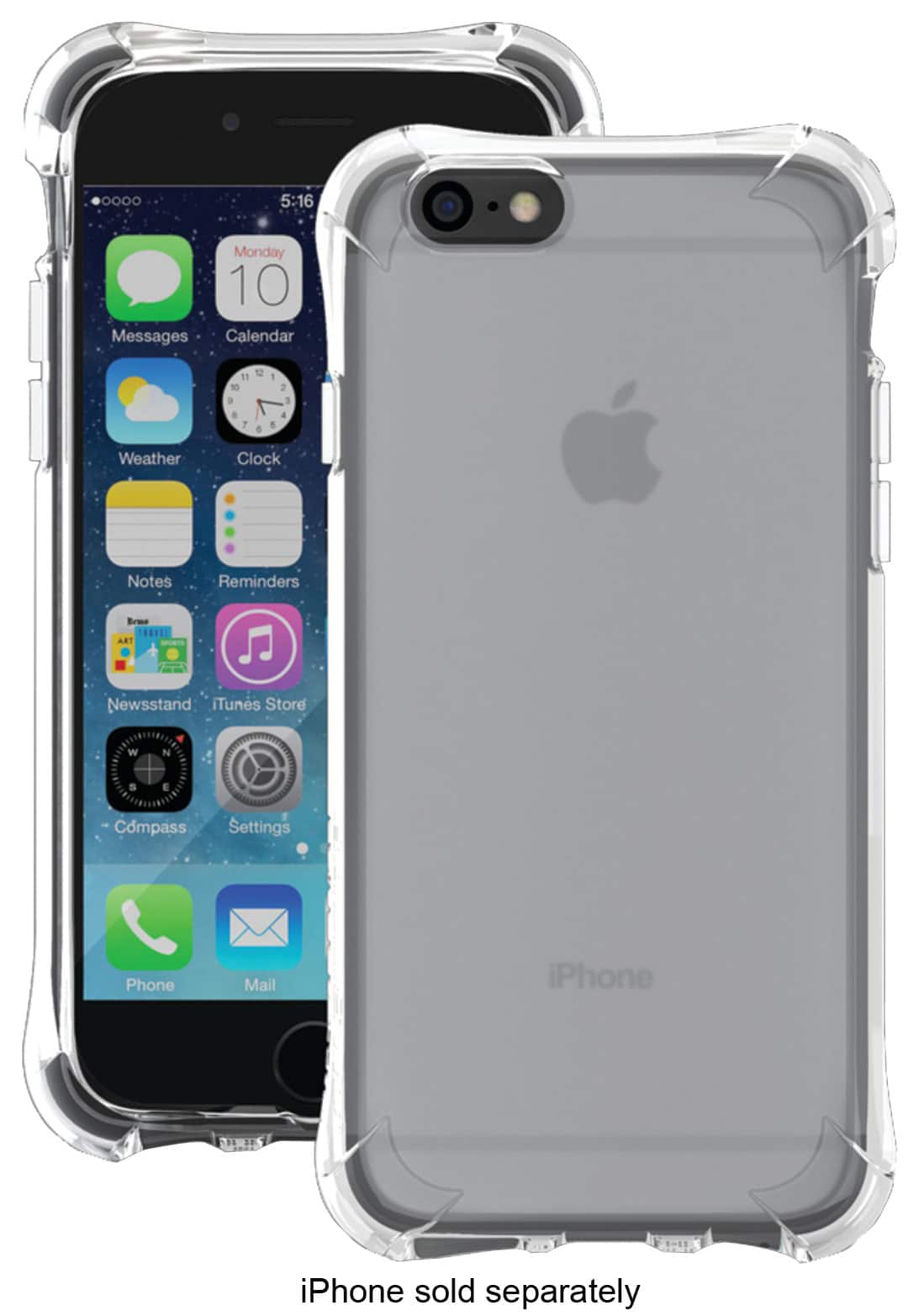 Ballistic - Jewel Hard-Shell Case for Apple® iPhone® 6 - Clear - Larger Front