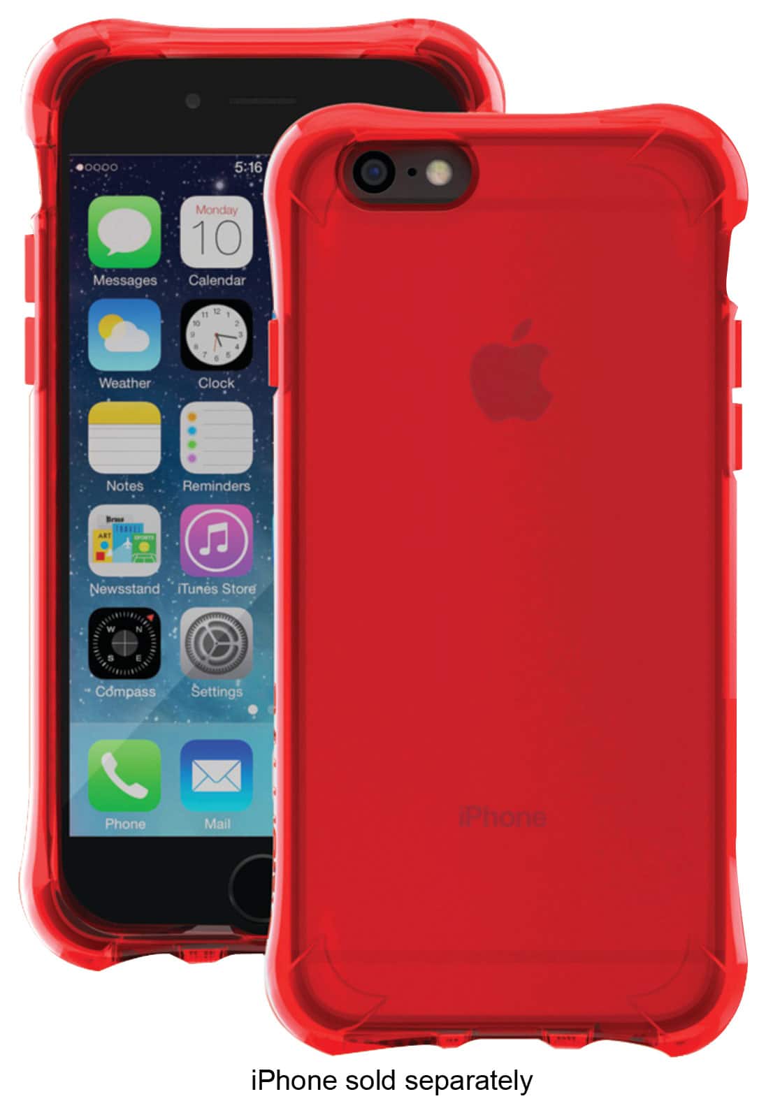 Ballistic - Jewel Hard-Shell Case for Apple® iPhone® 6 - Ruby Red - Larger Front