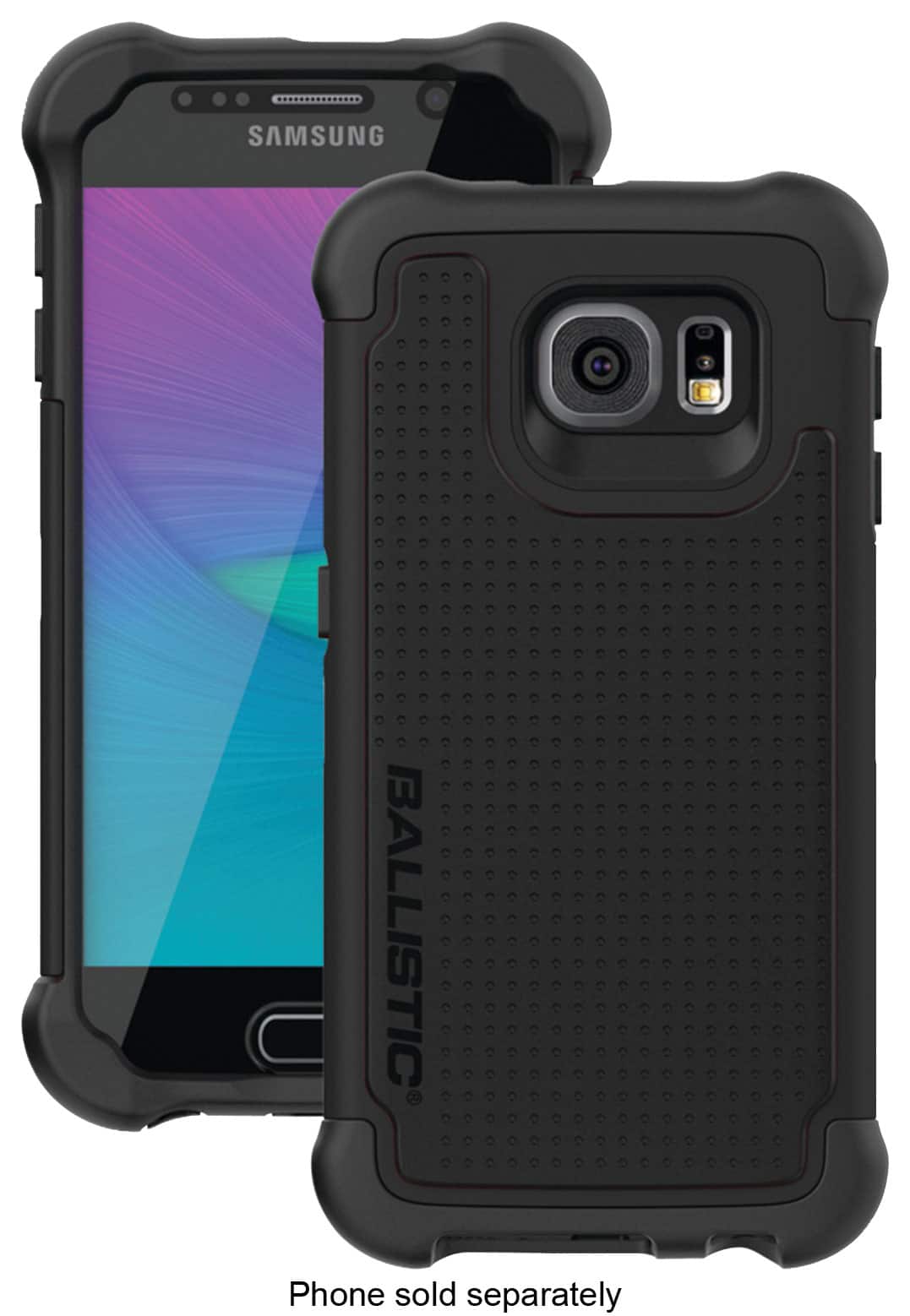 Ballistic - Tough Jacket Maxx Hard Shell Case for Samsung Galaxy S6 Cell Phones - Black - Larger Front