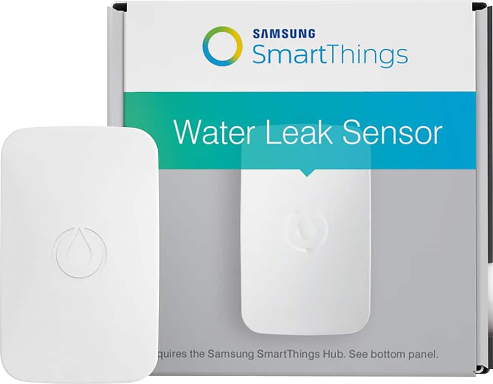 Samsung - SmartThings Water Leak Sensor - White - Front Zoom
