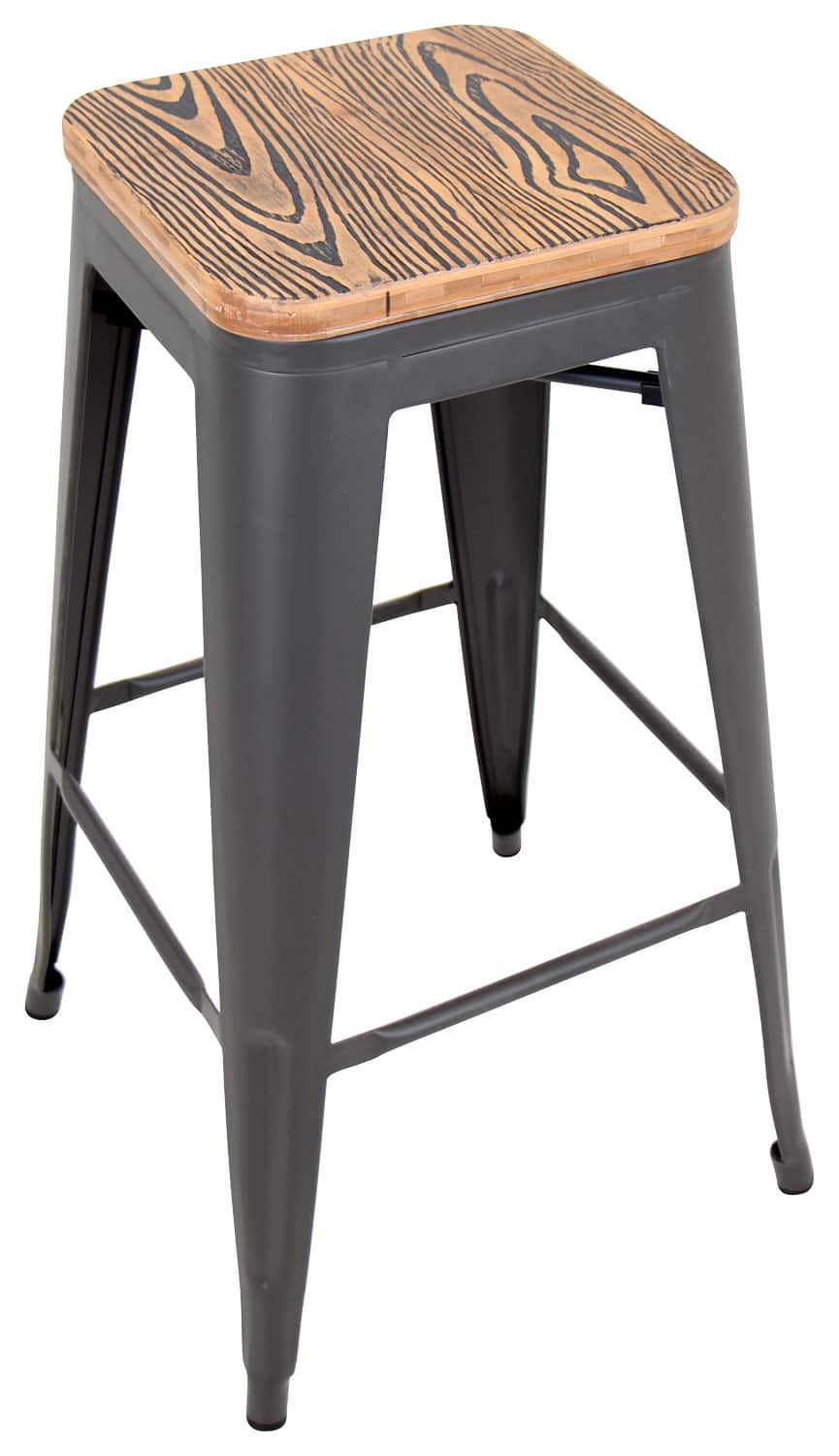 LumiSource - Oregon Bar Stool - Brown - Larger Front