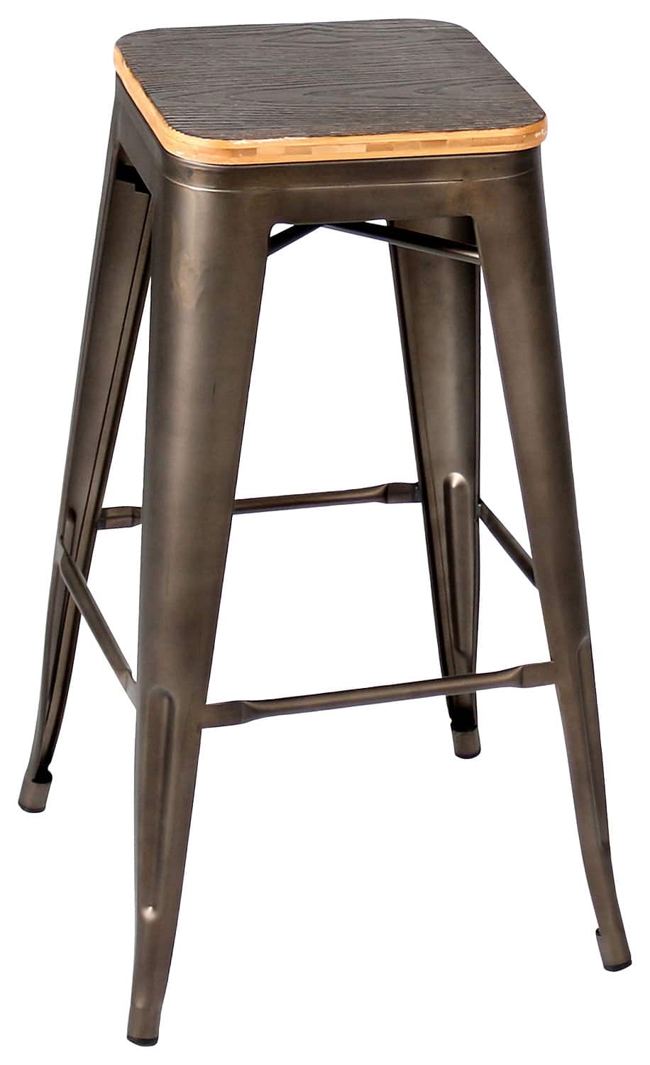 LumiSource - Oregon Bar Stool - Espresso - Larger Front